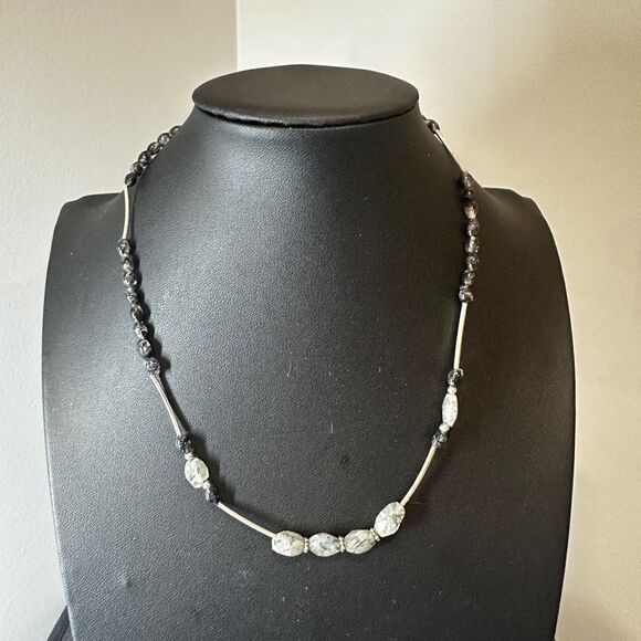 17" sterling silver beading and hardware, with rutilated quartz bead, necklace! - Picture 10 of 10